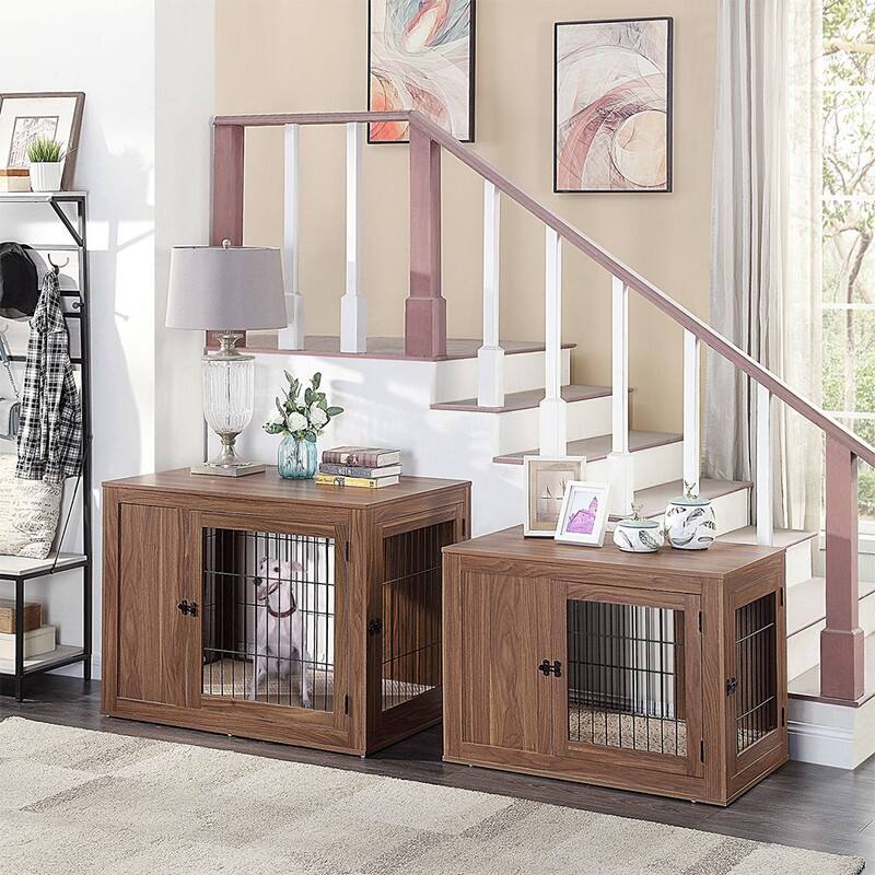 Unipaws Dog Crate End Table with Cushion Indoor Use