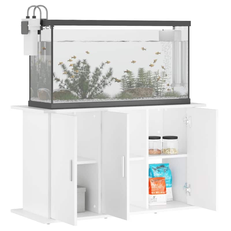 vidaXL Aquarium Stand White Engineered wood 39.8 in x 16.1 in x 22.8 in - 16.1 x 39.8 x 22.8