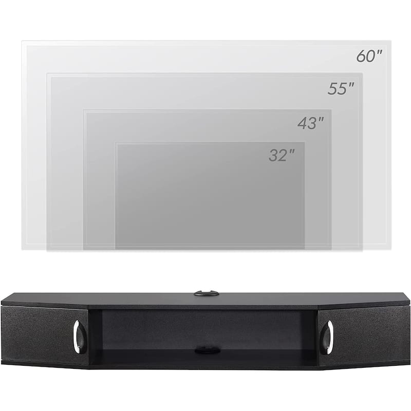 FITUEYES Wall Mounted TV Media Console Floating Desk Storage Hutch