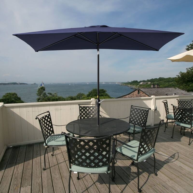 Bonosuki 10x6.5ft Rectangular Aluminum Patio Market Umbrella