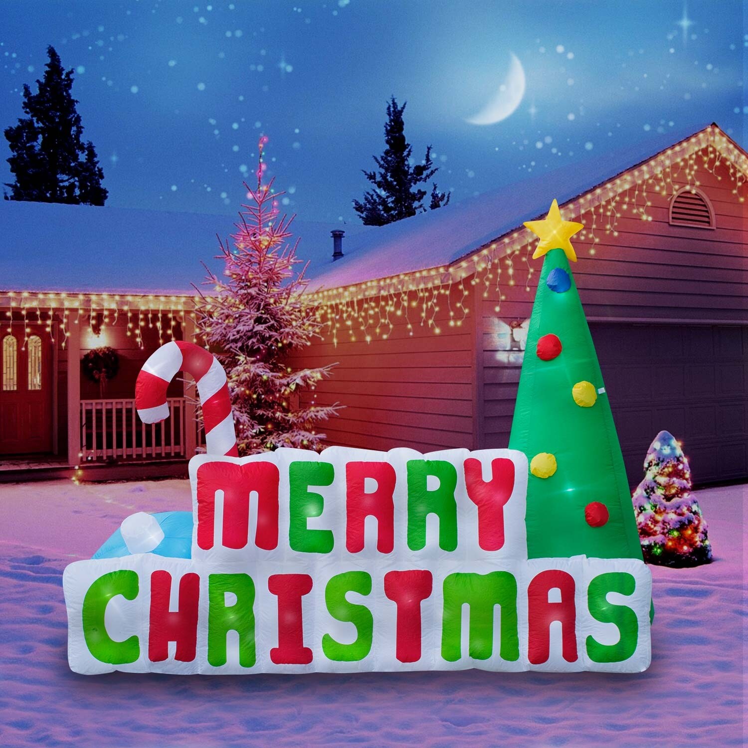Shop Holidayana 8 Ft Giant Inflatable Merry Christmas Sign