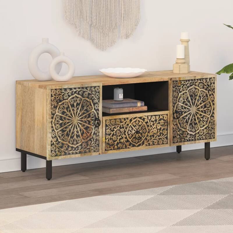 vidaXL TV Stand 41.3"x13"x18.1" Solid Wood Mango - 41.3" x 13" x 18.1"