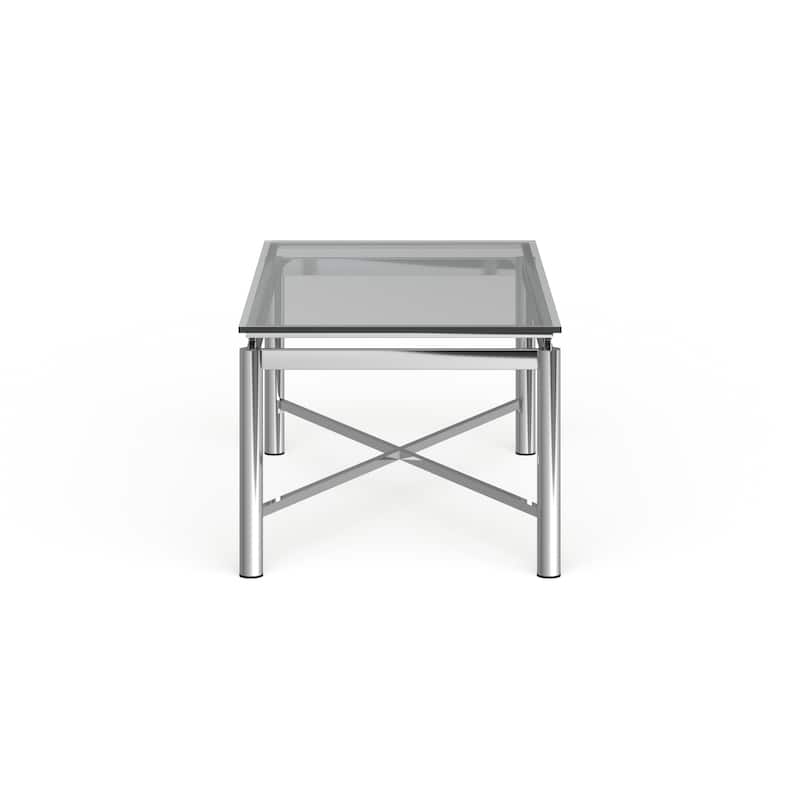 Steve Silver Jules Chrome and Glass Coffee Table
