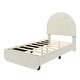 preview thumbnail 6 of 14, Max and Lily Twin-Size Upholstered Bed with Arched Headboard