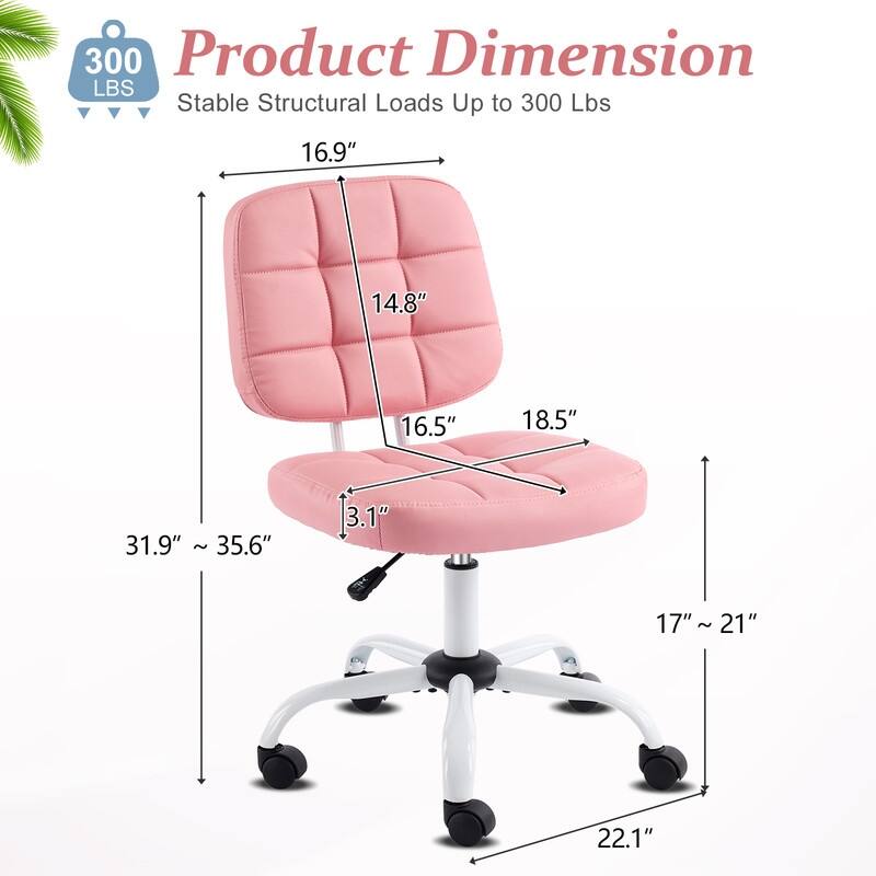 22.1 Inch Upholstered PU Lattice Swivel Office Chair