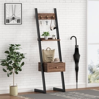 Ladder top shelf entryway