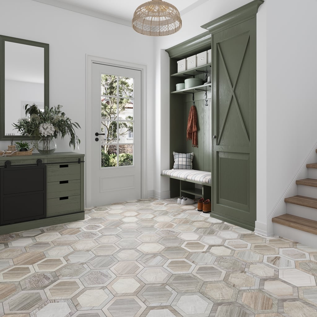 Apollo tile 10" x 10" Woodnote Matte Beige Porcelain Tile (10.43 sq ft/case) - 20 Pack