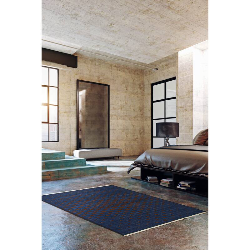 Ankara FW Navy Kilim 5'1" x 8'1" - 5'1 x 8'1