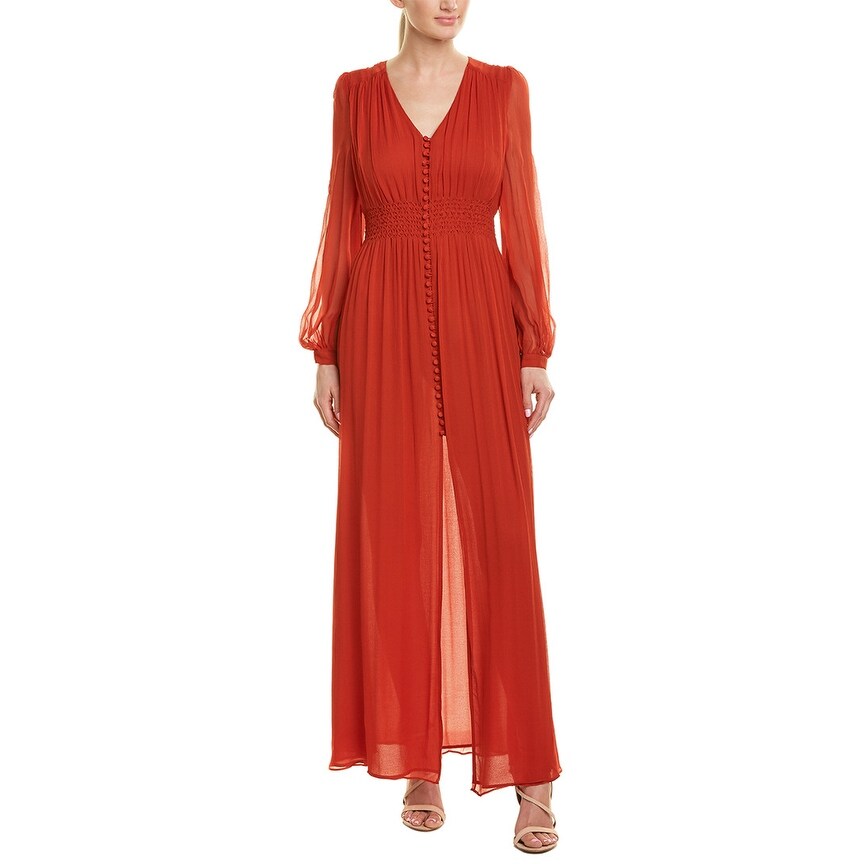 Shop Nicholas Crinkled Silk Maxi Dress Overstock 29251185