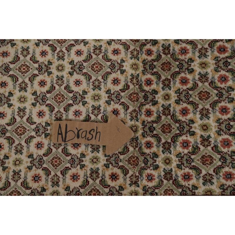Hand Knotted Oriental 100% Wool Carpet Traditional Floral Beige & Ivories Tabriz Runner Rug - 20' 2'' X 2' 5''