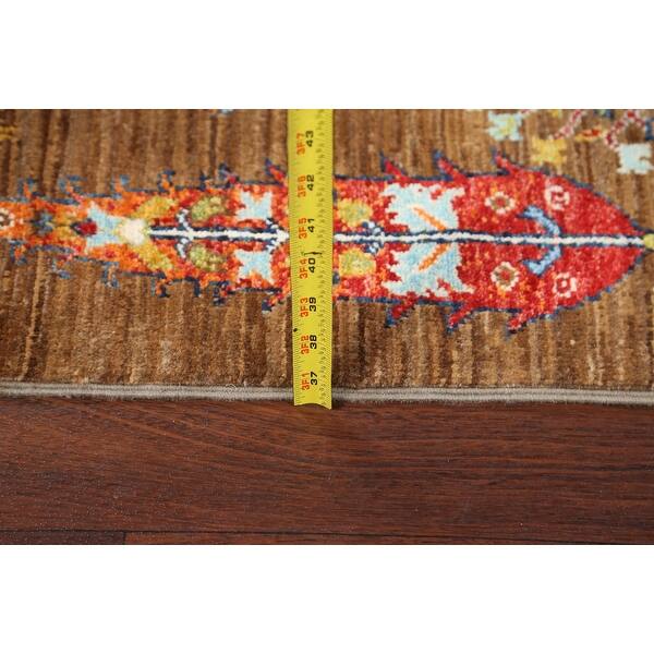 dimension image slide 1 of 2, Floral Animal Pictorial Ziegler Oriental Area Rug Handmade Wool Carpet - 3'4" x 4'11"