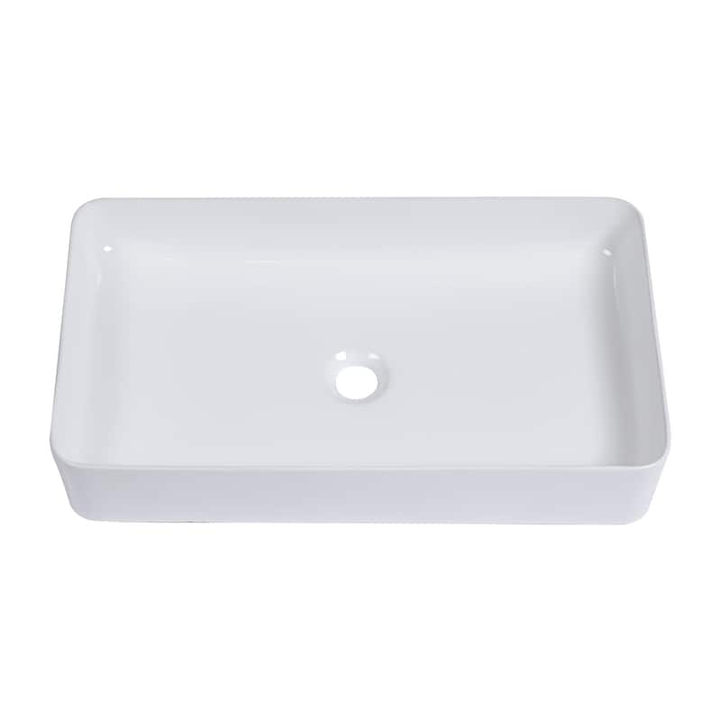Rectangle Ceramic Vessel Bathroom Sink - 24