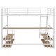 preview thumbnail 7 of 24, Twin/Full Size Metal Loft Bed with Ladder and Built-in Long Desk, Kids Storage Bed Frame with Shelves and USB Ports