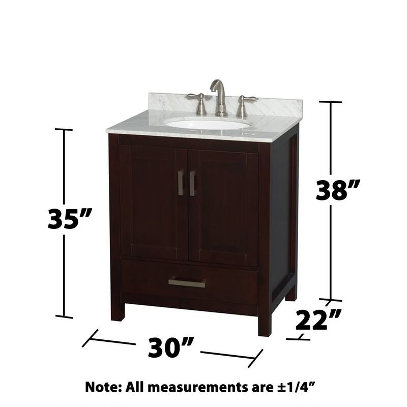 Wyndham Collection WCS141430SUNOMED Sheffield 30" Free Standing Single