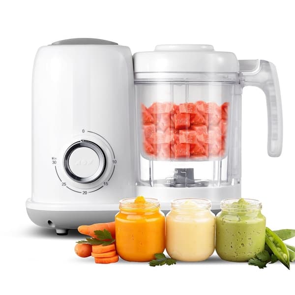 slide 2 of 8, 4-in-1 Mini Baby Food Maker Food Processor Blender Cook healthy Toddler Feeding White