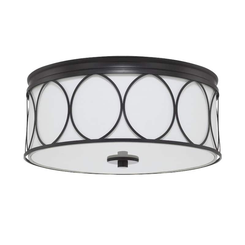 Rylann 3-light Flush Mount Fixture w/ White Fabric Bolt-on Shade