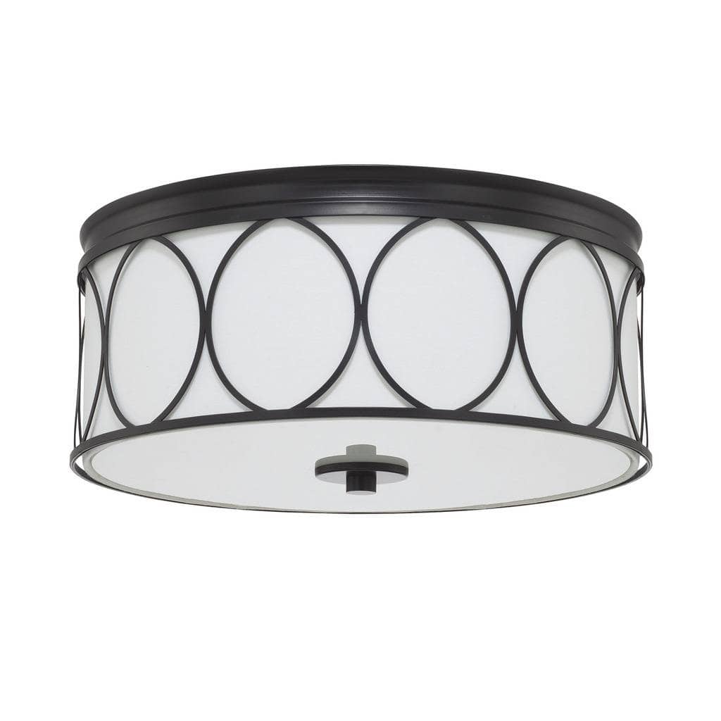 Rylann 3-light Flush Mount Fixture w/ White Fabric Bolt-on Shade