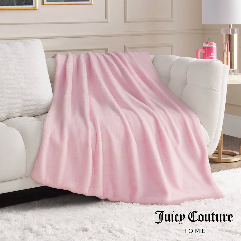 Juicy Couture Solid Rabbit Mink Blankets
