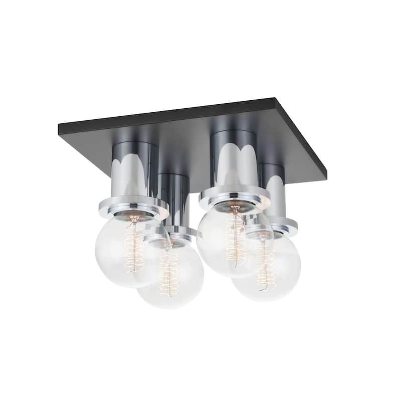 Brandi 4 Light Flush Mount - Polished Chrome/Soft Black