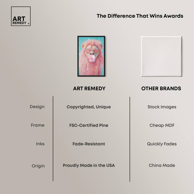 Pastel Lion Bubblegum Canvas by Art Remedy