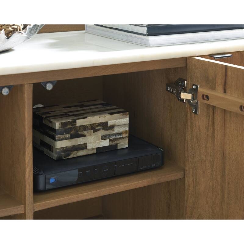 Signature Design by Ashley Fitzroy Brown/White Accent Cabinet - 66" W x 18" D x 29.5" H