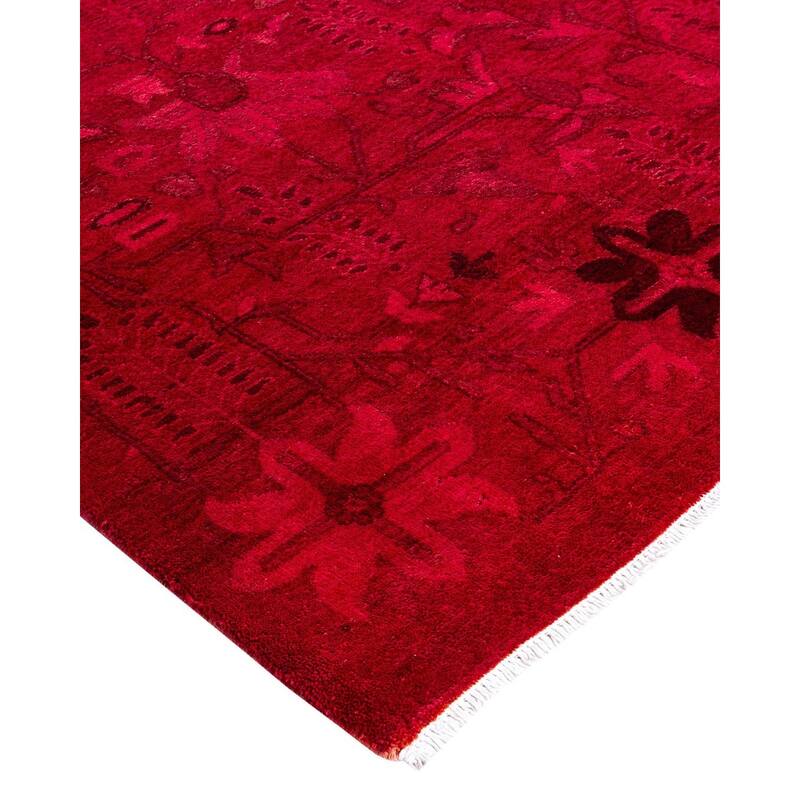 Overdyed, One-of-a-Kind Hand-Knotted Area Rug - Orange - 9' 2" x 12' 2"