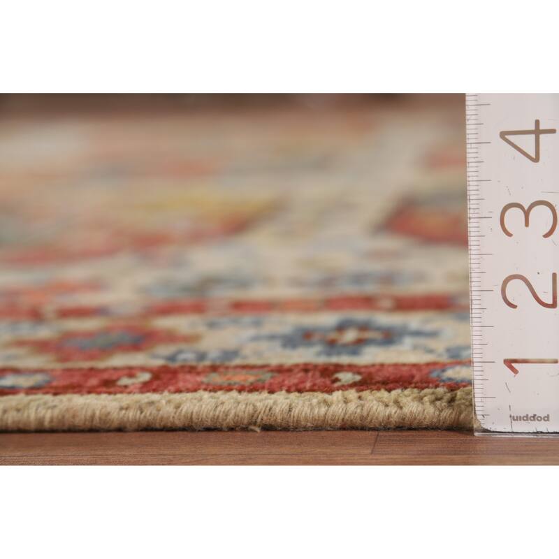 Elephant Feet Heriz Serapi Indian Area Rug Hand-Knotted Wool Carpet - 7'9" x 9'11"