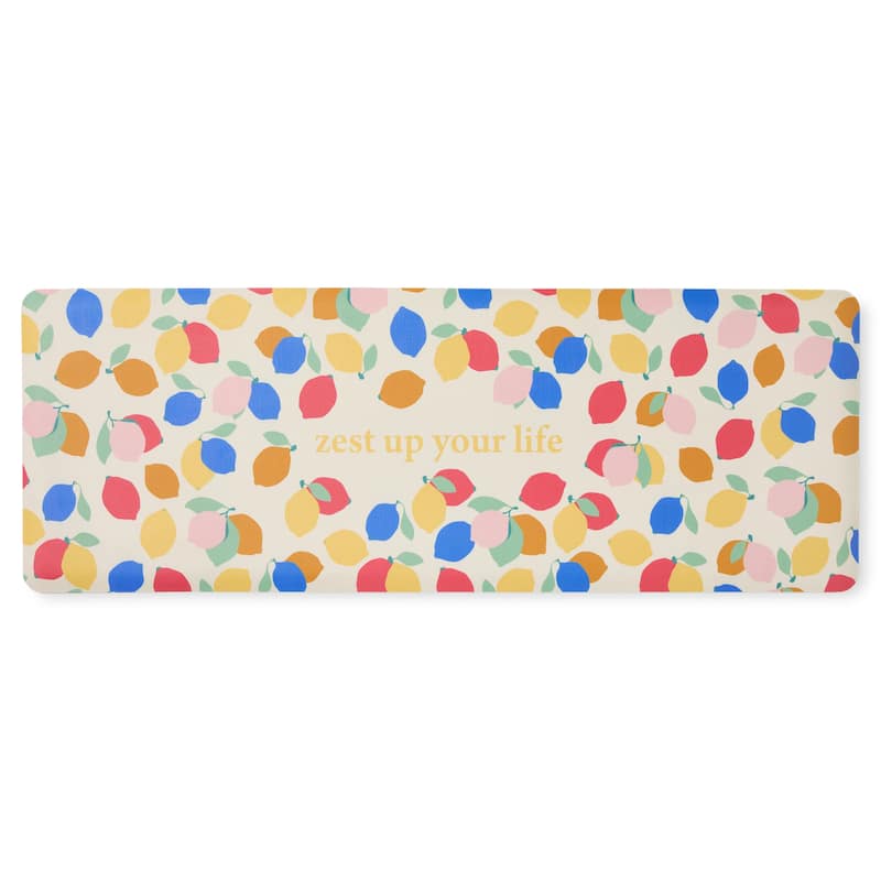 SUR LA TABLE KITCHEN ESSENTIALS Zest Up Your Life Citrus Fruit Anti Fatigue Comfort Mat, Kitchen Mat - 20"x55"