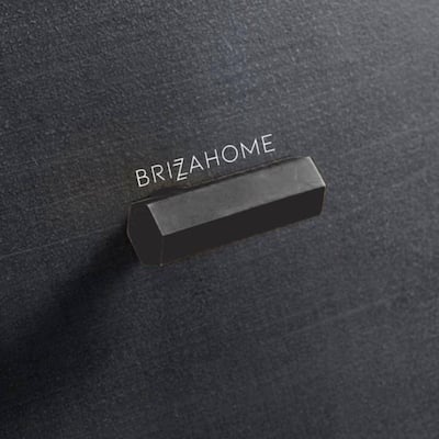 Brizza 2 in. 50mm Black Matte Solid Hexagonal T-Bar Cabinet Knob