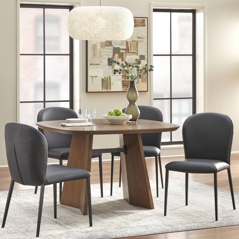 Lifestorey Katherine Leather Dining Chair (Set of 2)