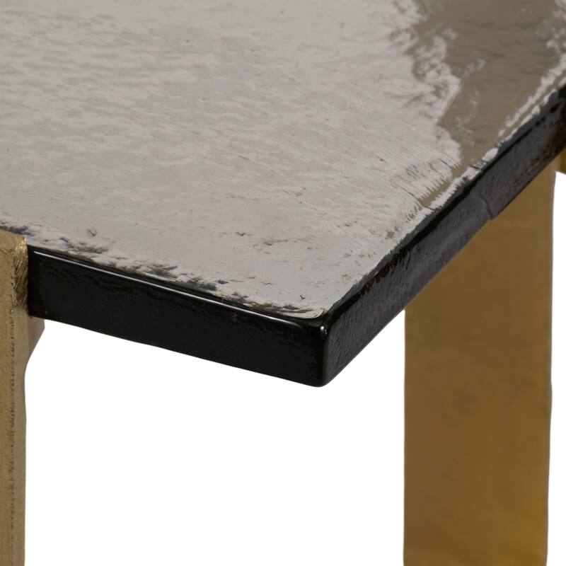 Accent Side Table with Metal Base - Gold, 22"
