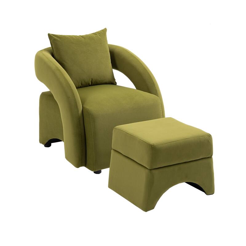 Mid Century Modern Barrel Chair Upholstered Club Tub Round Arms Chair for Living Room