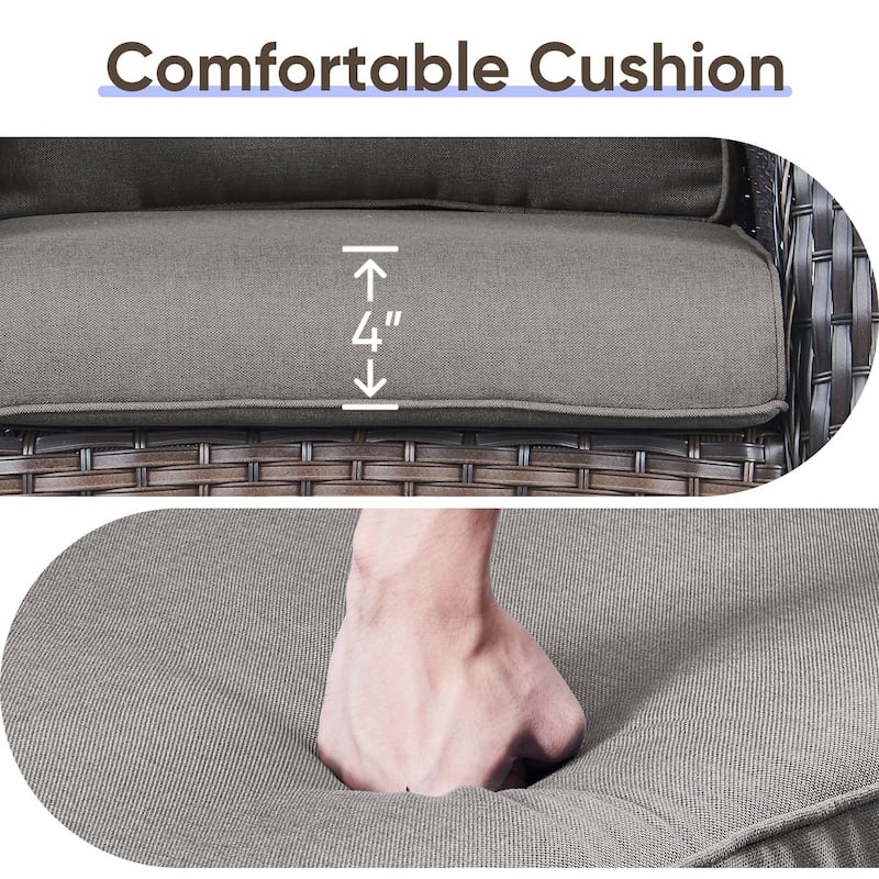 Gymojoy 2 Seat Stylish Patio Loveseat Glider Sofa with Water-Resistant Olefin Cushions