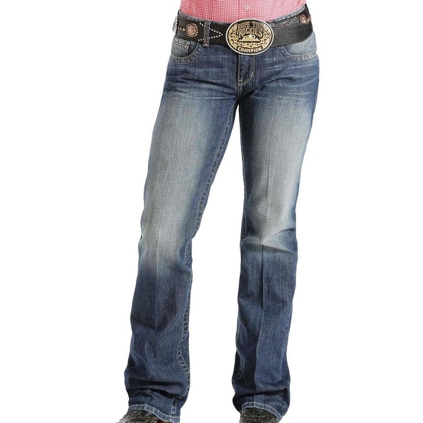 Cinch Western Denim Jeans Womens Ada Whiskering Med