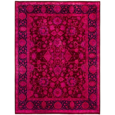 Overdyed One-of-a-Kind Hand-Knotted Area Rug - Purple - 8' 1" x 10' 5"
