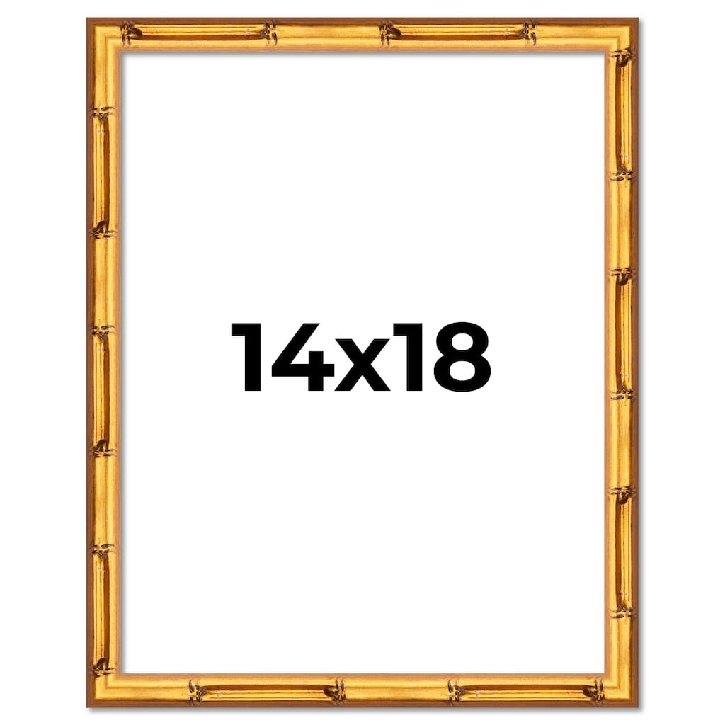 14x18 Frame Gold Bamboo Picture Frame - Complete Modern Photo Frame