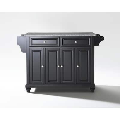 Kitchen Island with Granite Top, 52" Kitchen Cart, Storage Island, Modern Kitchen Furniture, Portable Island