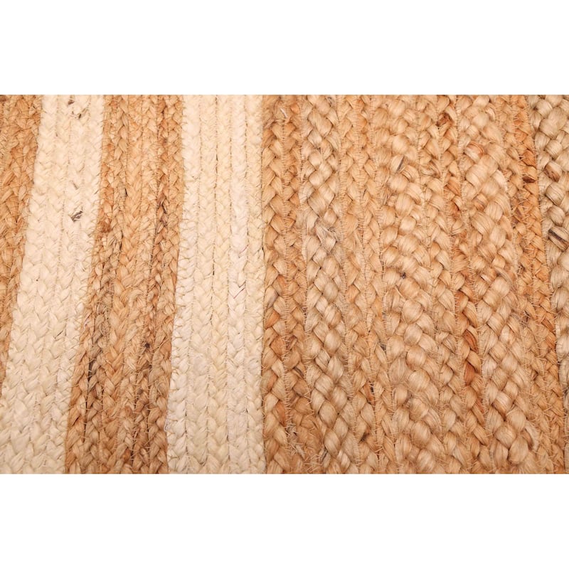 ECARPETGALLERY Braided Weave Palas Denizli Light Brown Jute Rug - 2'8 x 5'0