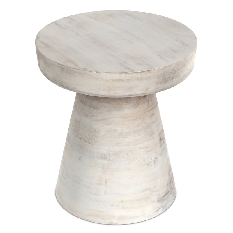 WYNDENHALL Krentz SOLID MANGO WOOD 16 inch Wide Round Contemporary Rustic Accent Table