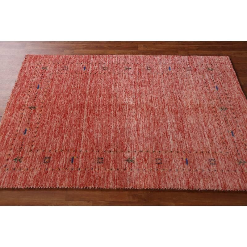 Animals Tribal Gabbeh Indian Rug Handmade Wool Carpet - 3'10" x 5'8"