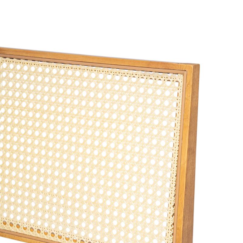 Rattan Bohemian Kitchen Chairs Armless Side Chairs, Set of 2