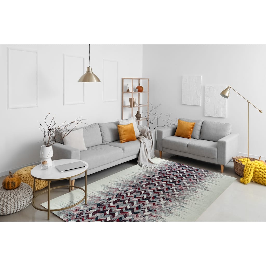 Home Decor EORC Multicolored Contemporary Modern Flat Weave Area Rug Stylish and Versatile Rug for Enhancing the Comfort