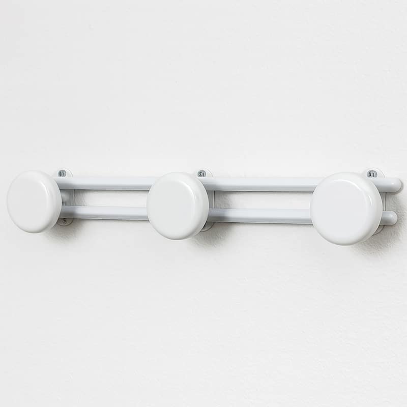 Wall Mounted Coat and Hat 3 Hooks Rail/Rack White or Chrome - 17" L x 2.7" D x 2.8" H