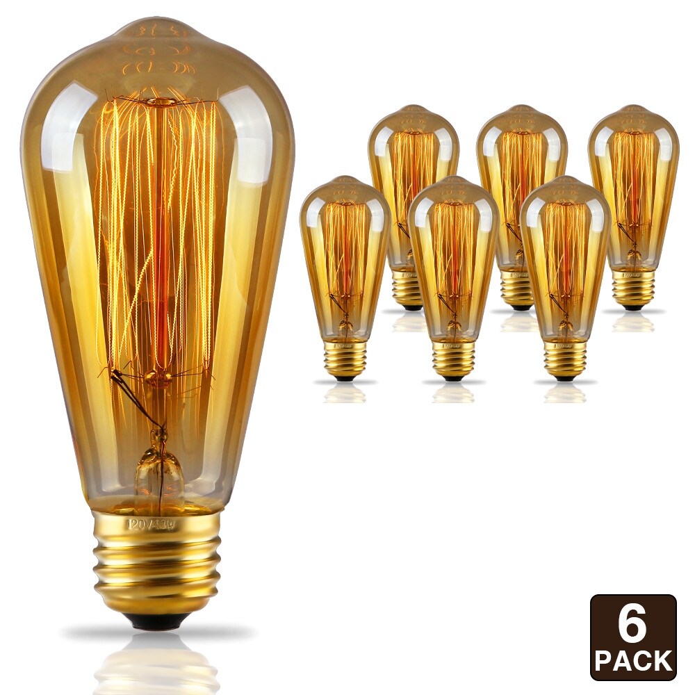 1 Pack 6 St64 Filament Vintage Light Bulb Squirrel Cage Tungsten 2500k 1 Pack 6 St64 Filament Vintage Light Bulb Squirrel Cage Tungsten 2500k