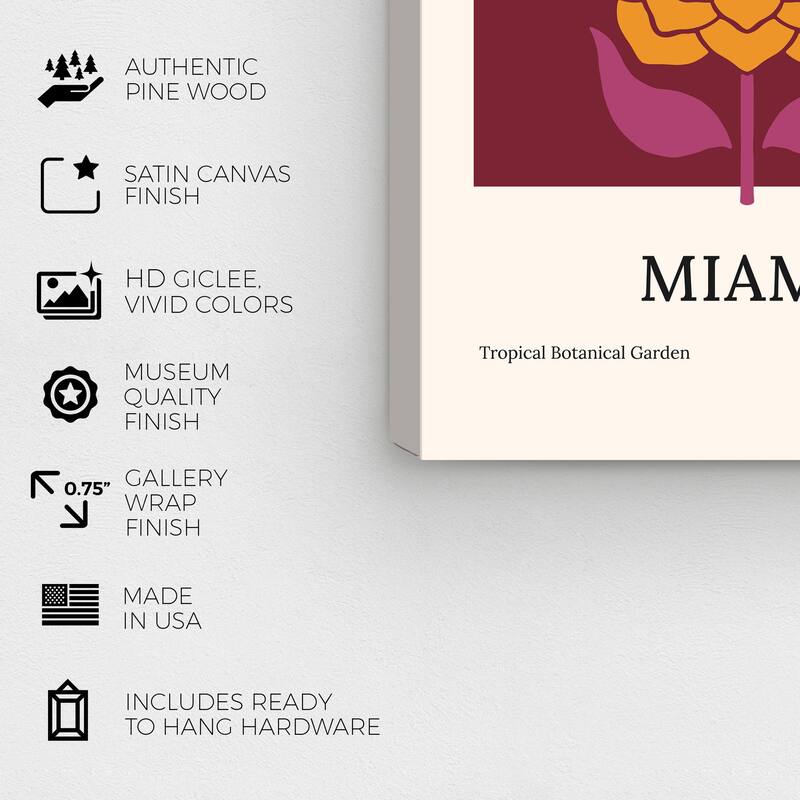 Wynwood Studio Canvas Advertising Flower Market Miami Orange and Light Orange Modern & Contemporary Wall Art Canvas Print
