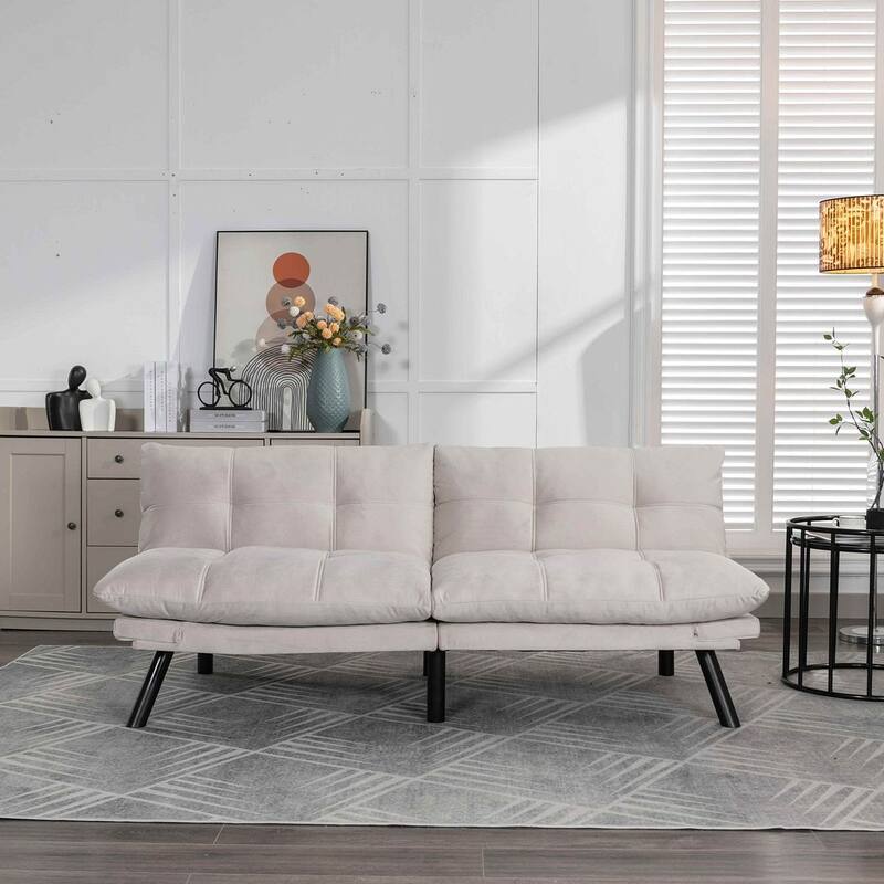 Modern Upholstered 2-Seater Sofa Bed with Adjustable Backrest and Armrests - 70:l