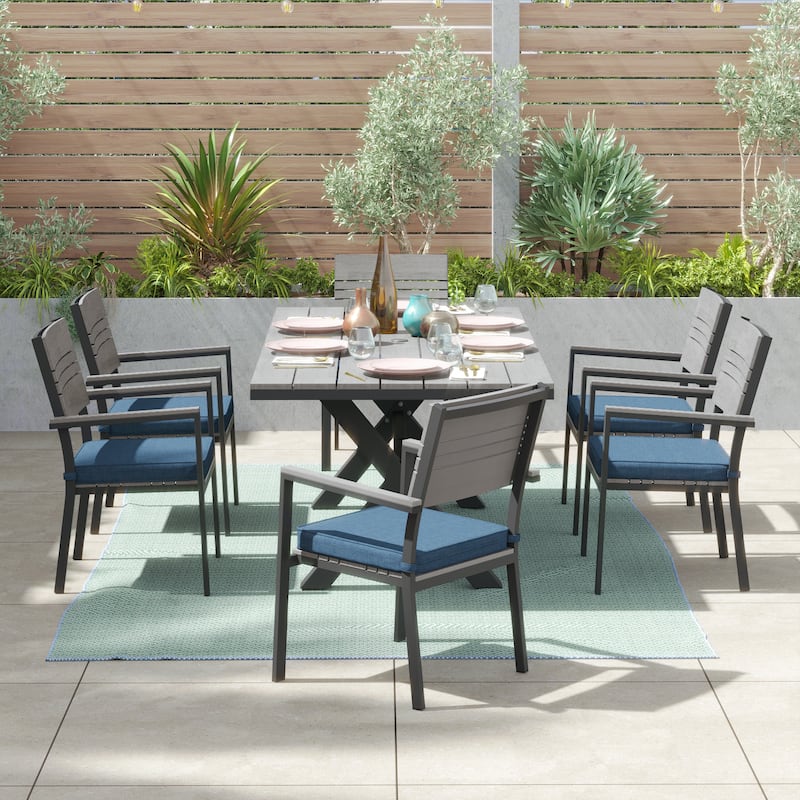 Corvus Orville 7-piece Aluminum Outdoor Dining Set with WPC Table Top