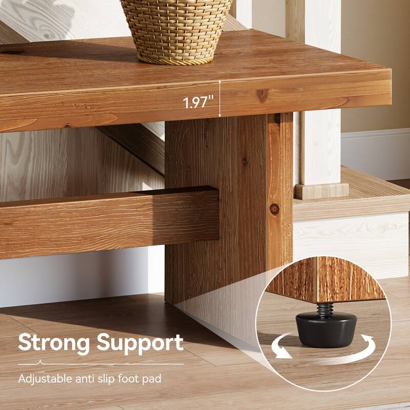 63" Solid Wood Entryway Bench, End of Bed Bench, Entry Way Benches for Bedroom, Hallway, Foyer