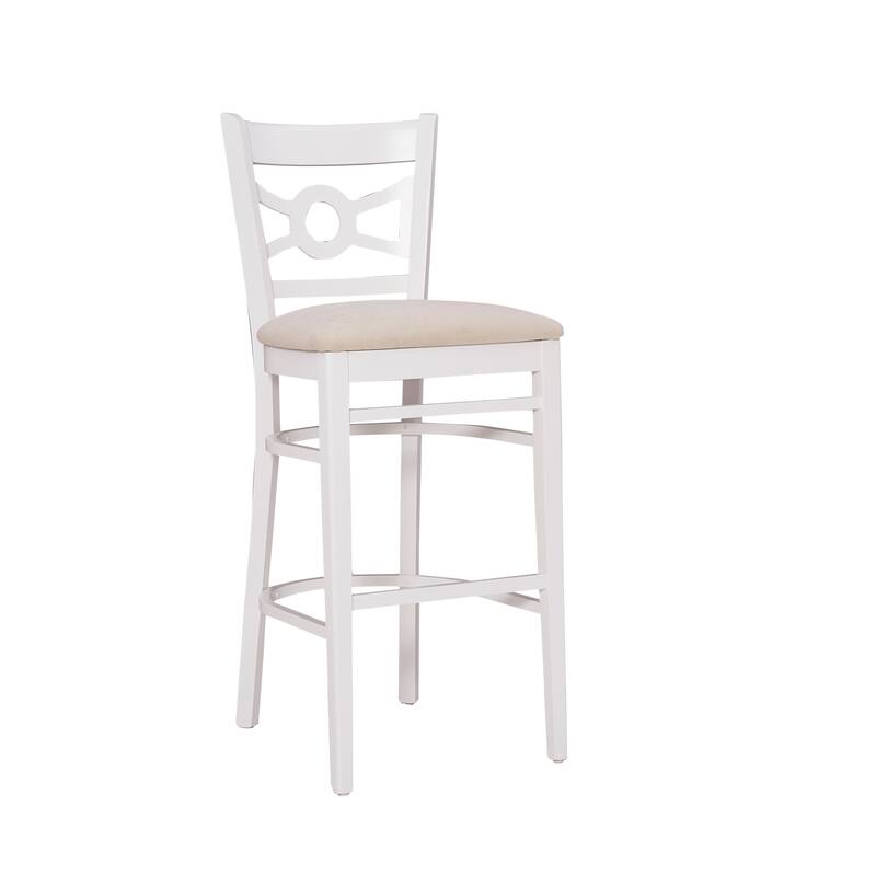 Linon Talyn White Solid Wood Bar Stool (Set of 2) - White