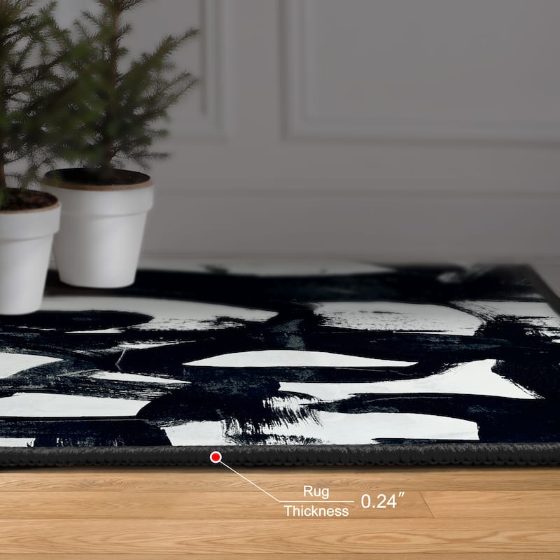 Graffiti Tangle I Abstract Washable Art Area Rug size 5'x8', Power-loomed, Non Slip Rug, Soft Rug for Living Room,Bedroom,Office